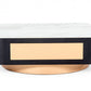 HomeRoots Modern White Black and Rose Gold Coffee Table with One Drawer