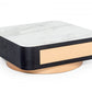 HomeRoots Modern White Black and Rose Gold Coffee Table with One Drawer