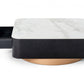 HomeRoots Modern White Black and Rose Gold Coffee Table with One Drawer