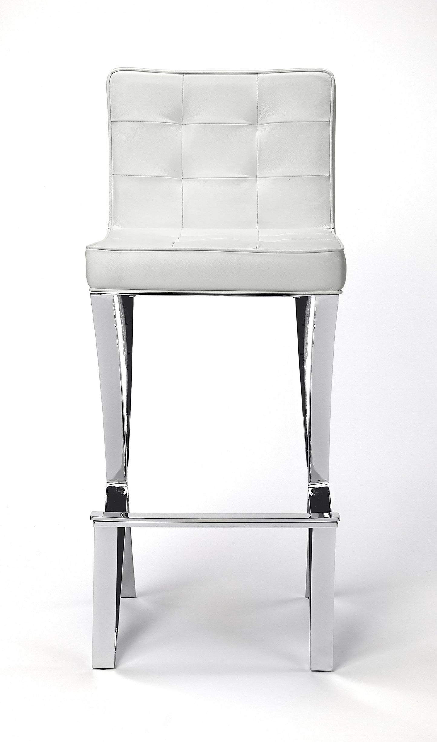 HomeRoots Modern White Faux Leather Bar Stool