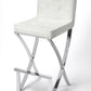HomeRoots Modern White Faux Leather Bar Stool