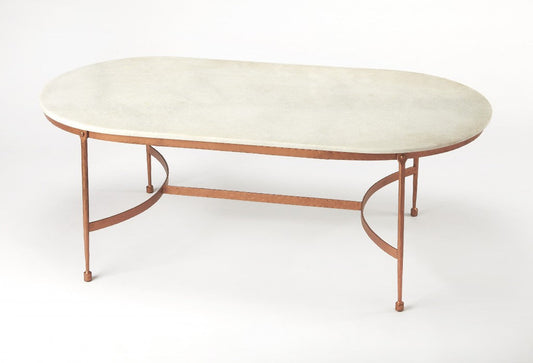 HomeRoots Modern White Marble Coffee Table