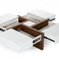 HomeRoots Modern White and Walnut Square Coffee Table with Storage