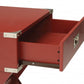 HomeRoots Modern X Shape Wooden Storage End Table in Red Finish