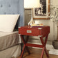 HomeRoots Modern X Shape Wooden Storage End Table in Red Finish
