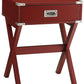 HomeRoots Modern X Shape Wooden Storage End Table in Red Finish