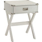 HomeRoots Modern X Shape Wooden Storage End Table in White Finish