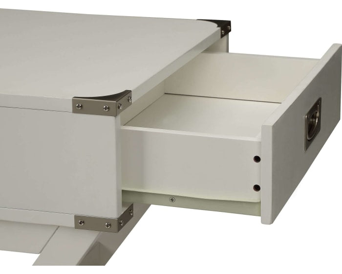 HomeRoots Modern X Shape Wooden Storage End Table in White Finish