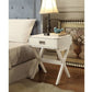 HomeRoots Modern X Shape Wooden Storage End Table in White Finish