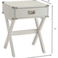 HomeRoots Modern X Shape Wooden Storage End Table in White Finish