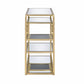 HomeRoots Modern Yet Retro Gold And Glass Bar Table