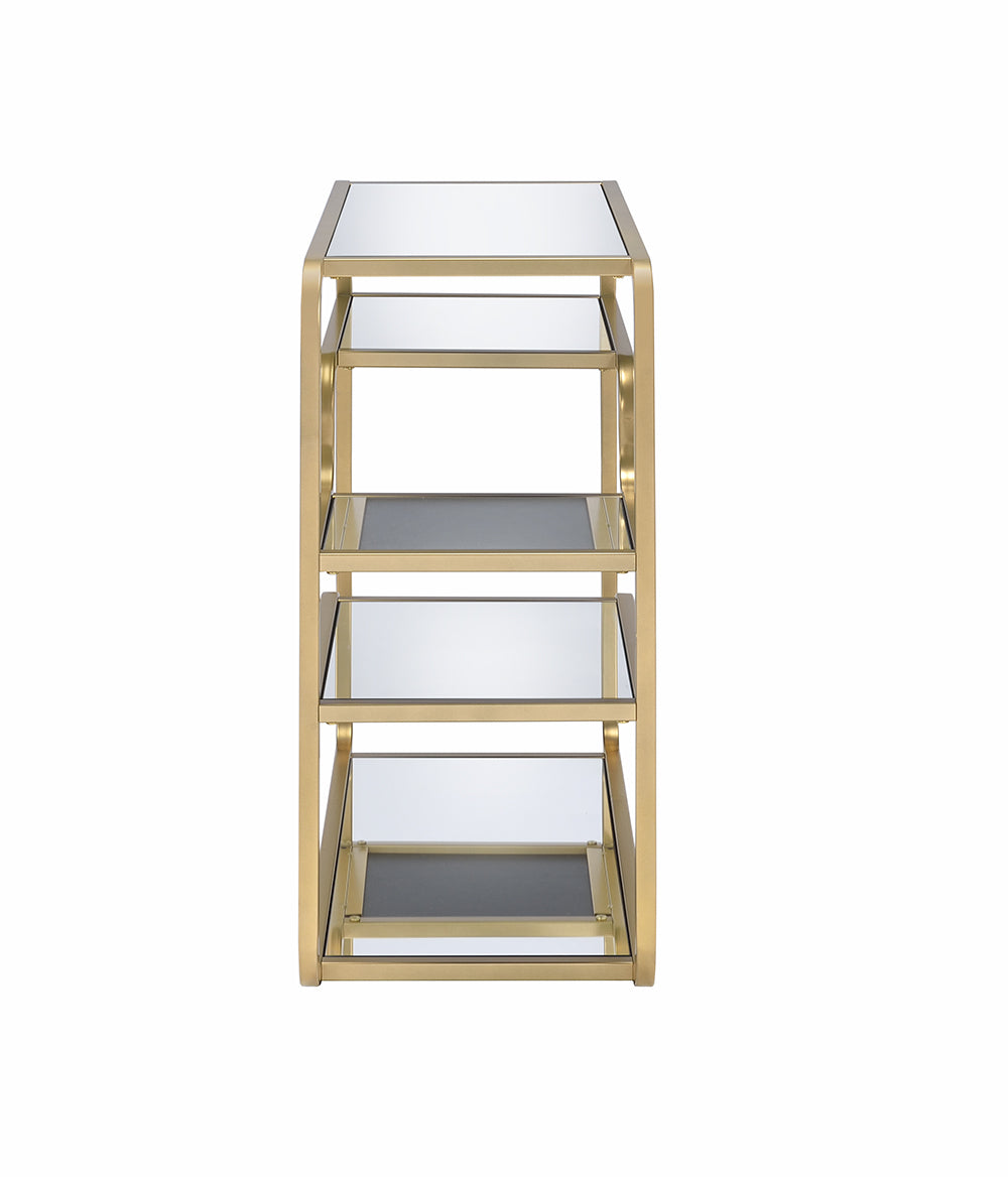 HomeRoots Modern Yet Retro Gold And Glass Bar Table