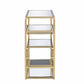 HomeRoots Modern Yet Retro Gold And Glass Bar Table