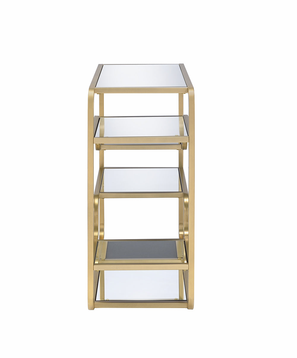 HomeRoots Modern Yet Retro Gold And Glass Bar Table