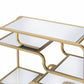 HomeRoots Modern Yet Retro Gold And Glass Bar Table