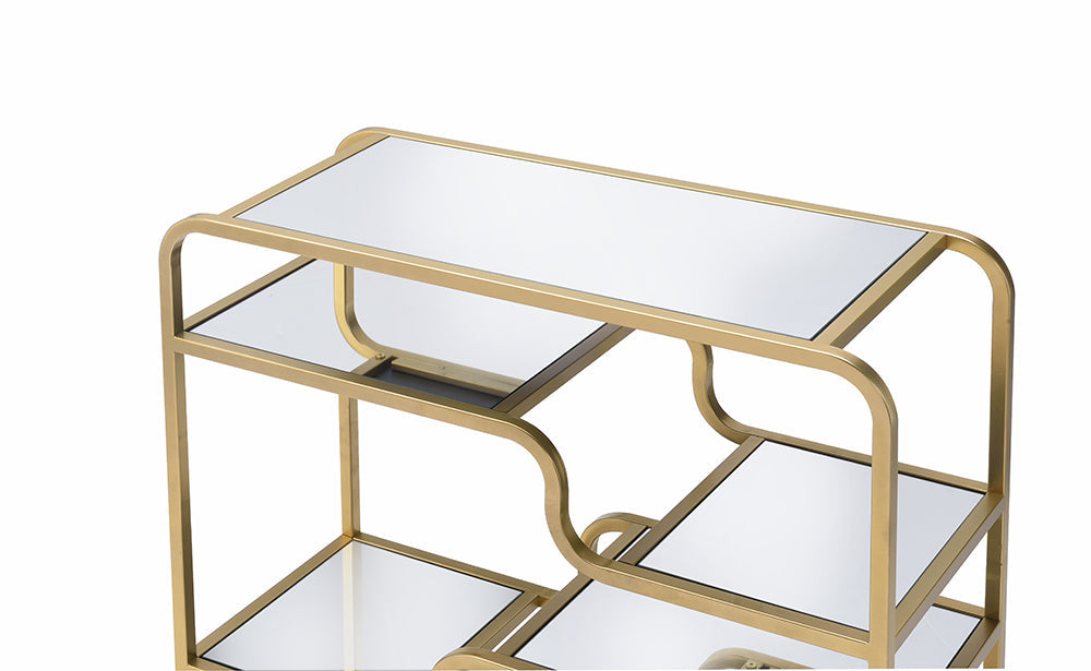 HomeRoots Modern Yet Retro Gold And Glass Bar Table