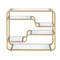 HomeRoots Modern Yet Retro Gold And Glass Bar Table
