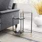 HomeRoots Moderna 3 Level Black and Gold Accent Side Table