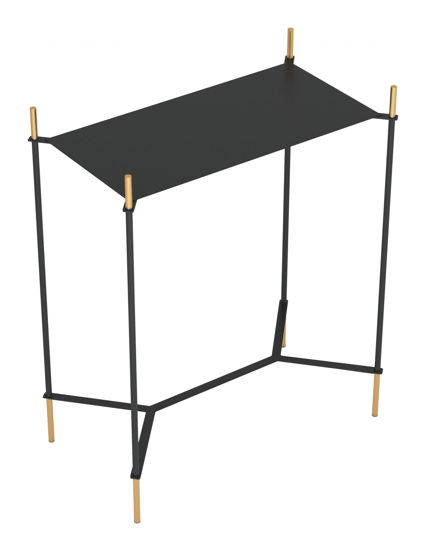 HomeRoots Moderna Black and Gold Accent Side Table