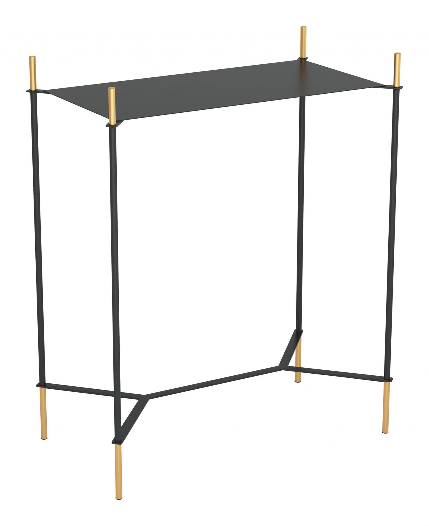 HomeRoots Moderna Black and Gold Accent Side Table