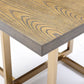 HomeRoots Modrest Pike Modern Elm & Antique Brass End Table