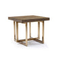 HomeRoots Modrest Pike Modern Elm & Antique Brass End Table
