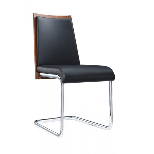 HomeRoots Morgan Modern Black & Walnut Dining Chairs, Set of 2