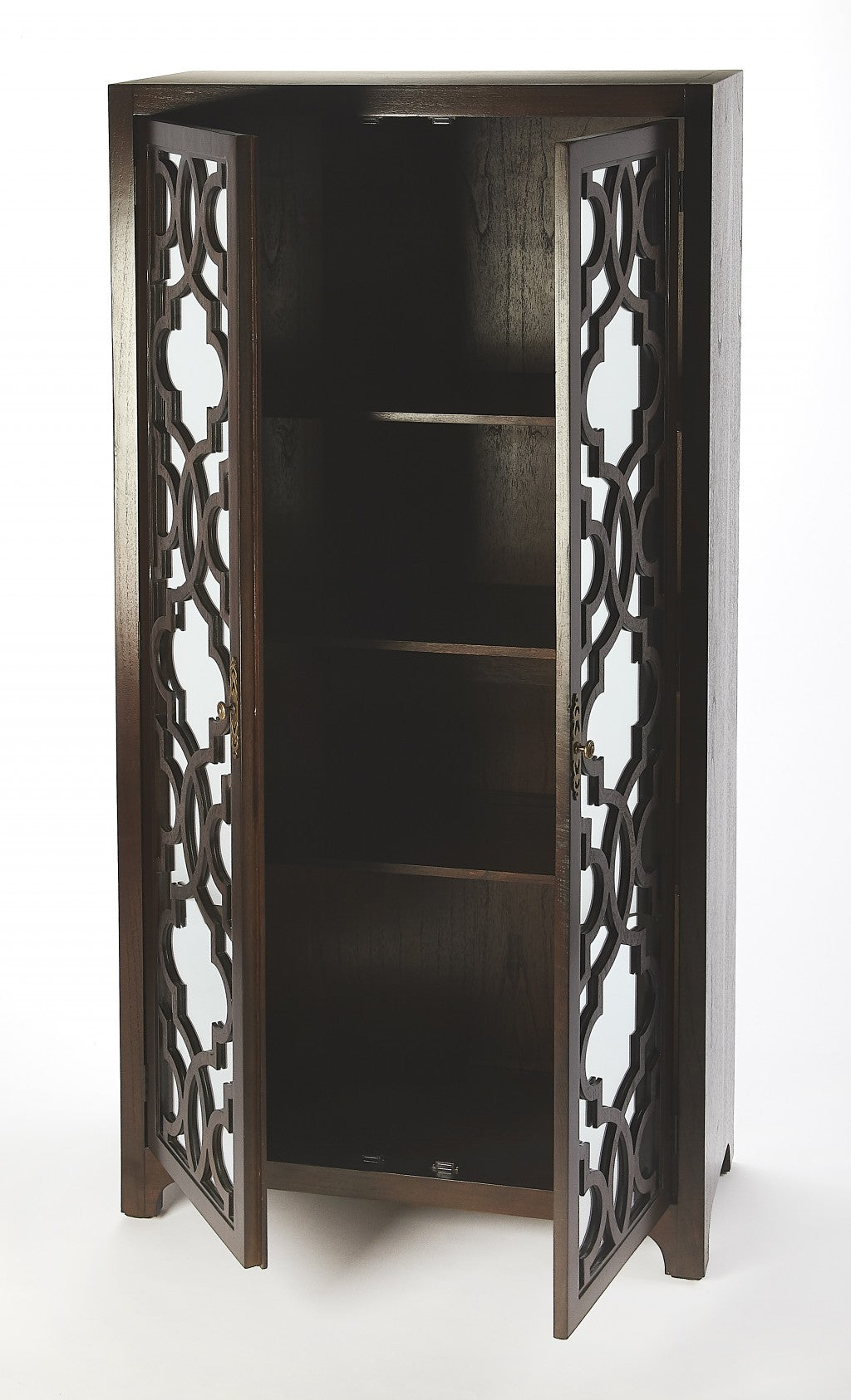 HomeRoots Morjanna Tall Cabinet in Coffee Finish