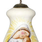 HomeRoots Mother Mary with Baby Hand Painted Mouth Blown Glass Ornament