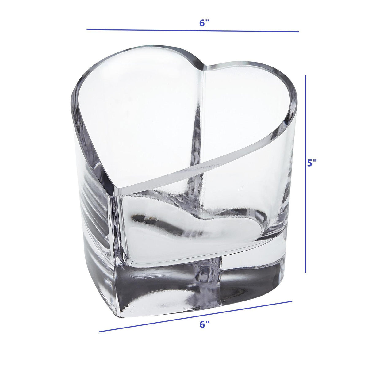 HomeRoots Mouth Blown European Crystal Heart Bowl or Votive