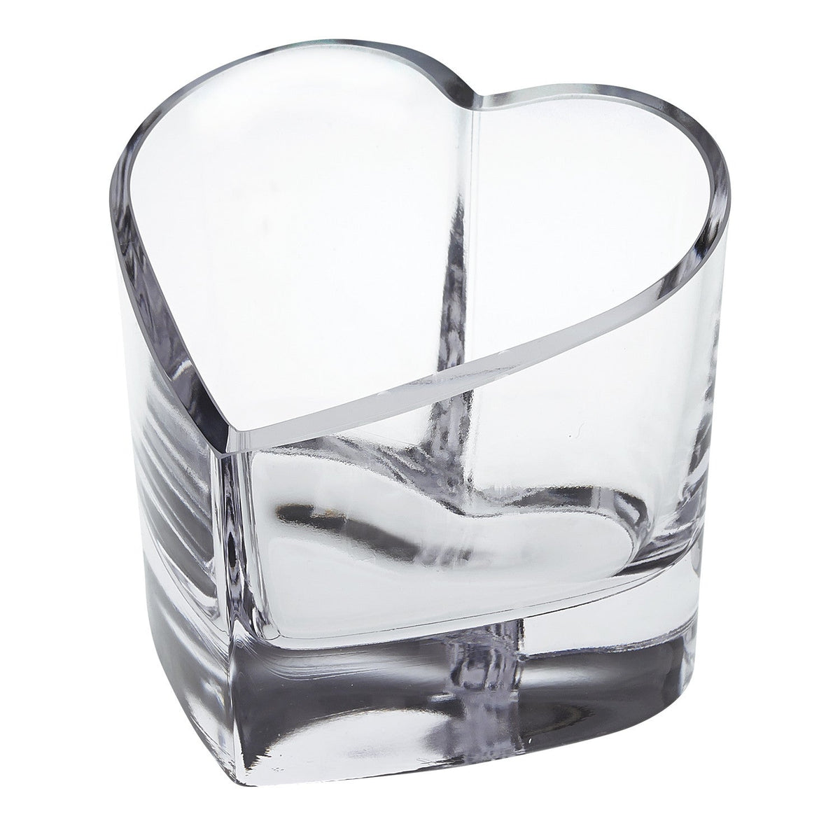 HomeRoots Mouth Blown European Crystal Heart Bowl or Votive