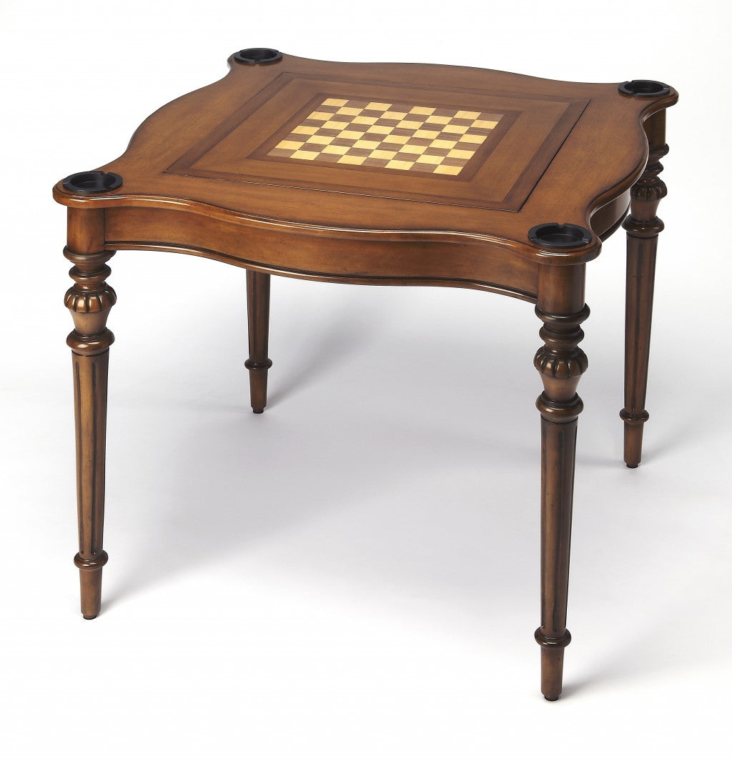 HomeRoots Multi Game Table With Antique Cherry Finish