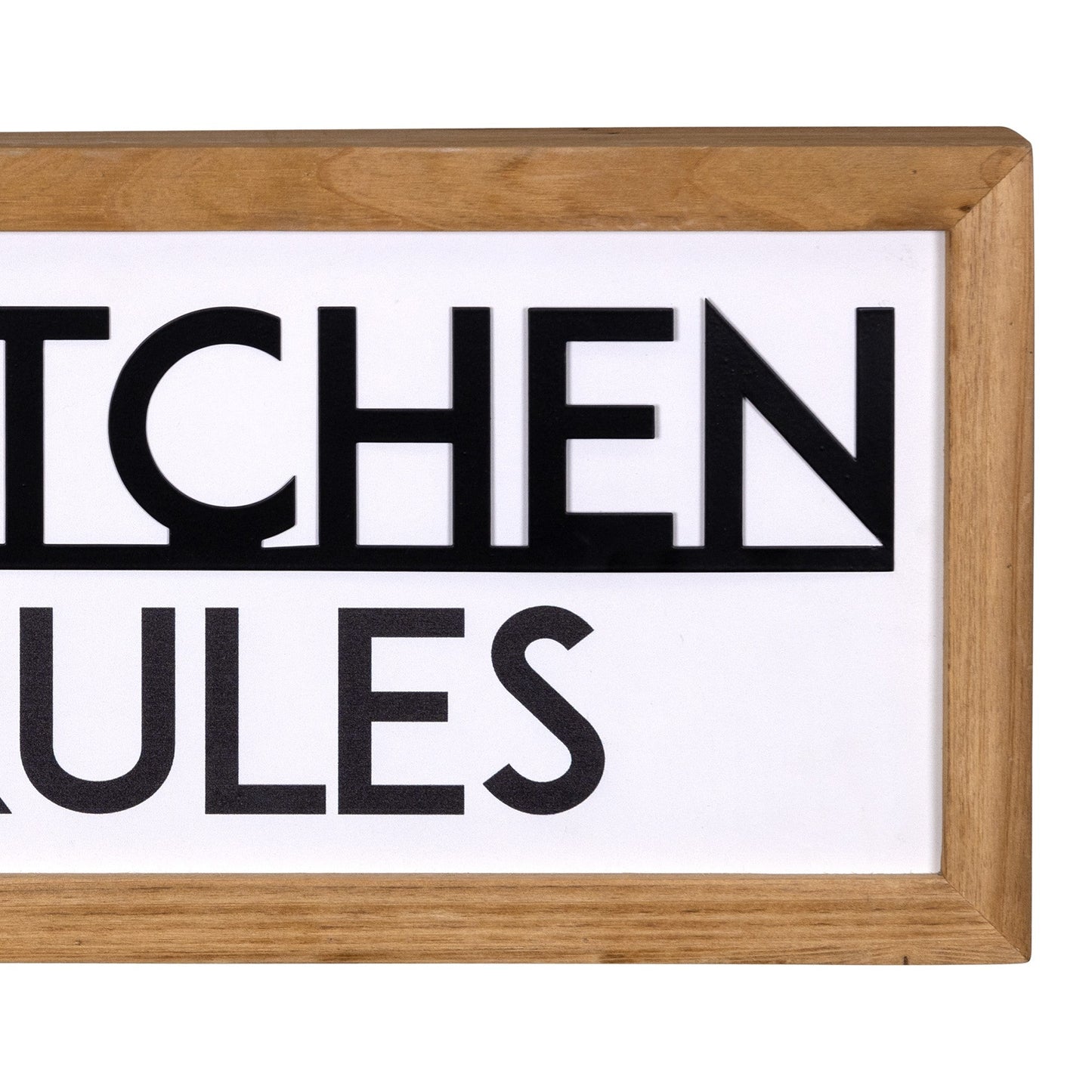 HomeRoots My Kitchen My Rules Metal and Wood Wall Art