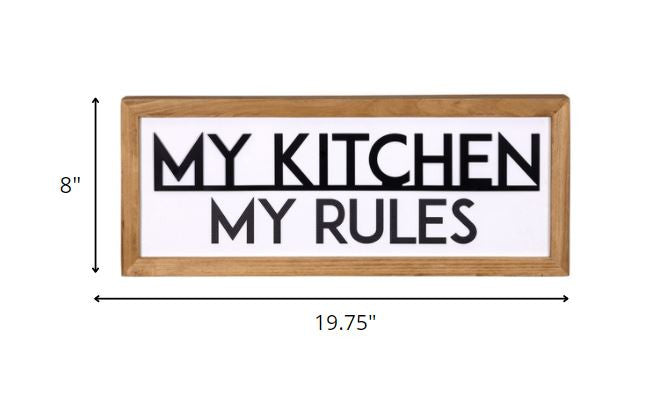 HomeRoots My Kitchen My Rules Metal and Wood Wall Art