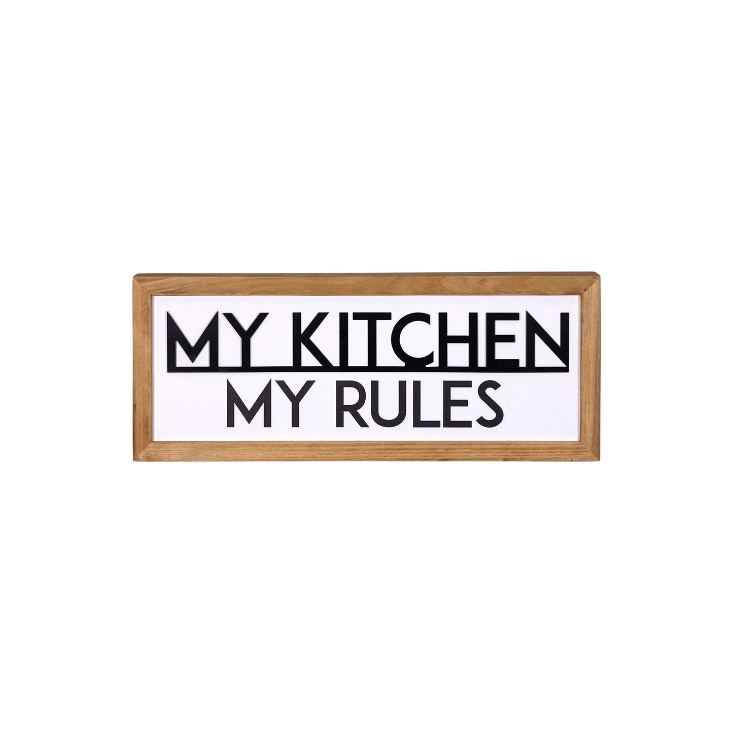 HomeRoots My Kitchen My Rules Metal and Wood Wall Art