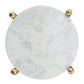 HomeRoots Narrow White and Gold Marble Top Table