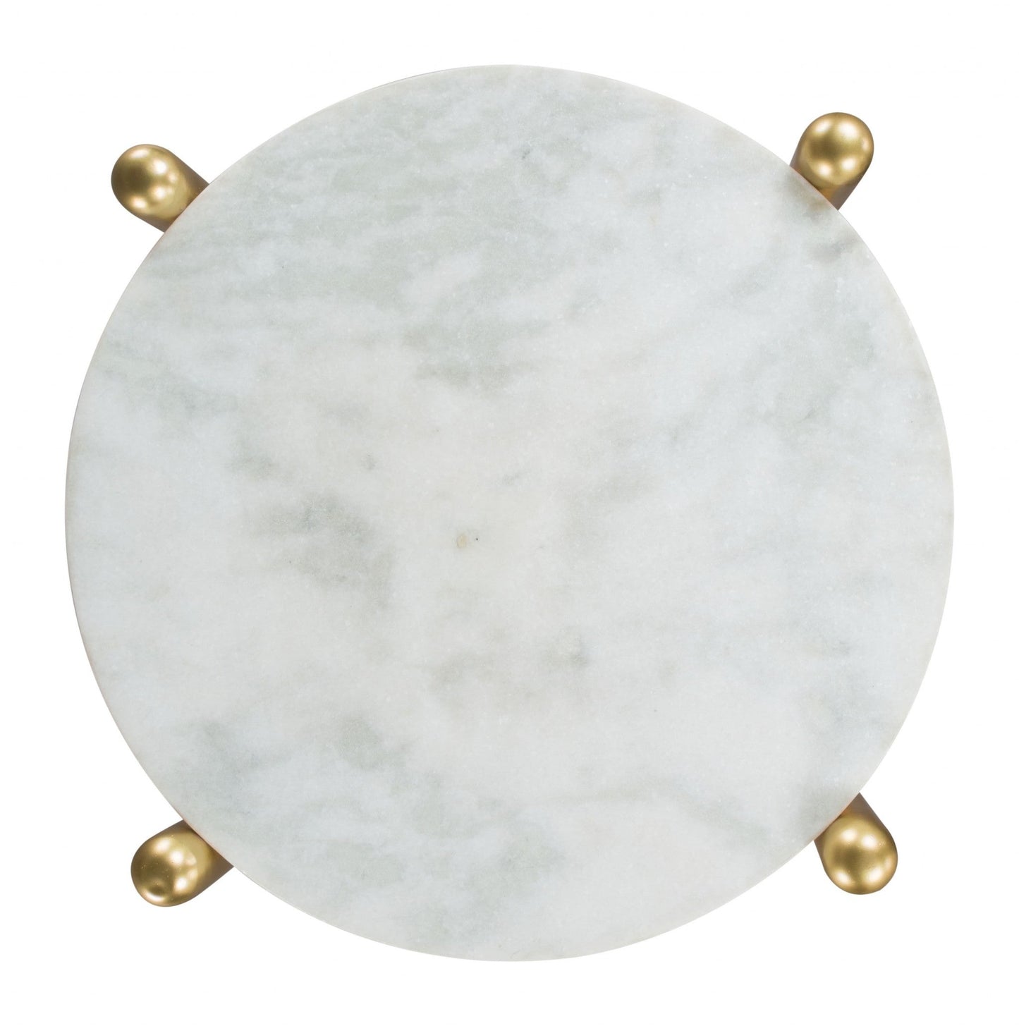 HomeRoots Narrow White and Gold Marble Top Table