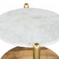 HomeRoots Narrow White and Gold Marble Top Table