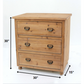 HomeRoots Natural 3-Drawer Minimalist Loft Wood Cabinet