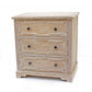 HomeRoots Natural 3-Drawer Rustic White-Washed Wood Cabinet