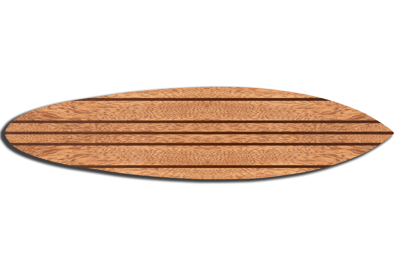 HomeRoots Natural Brown Thin Stripe Surfboard Wall Art
