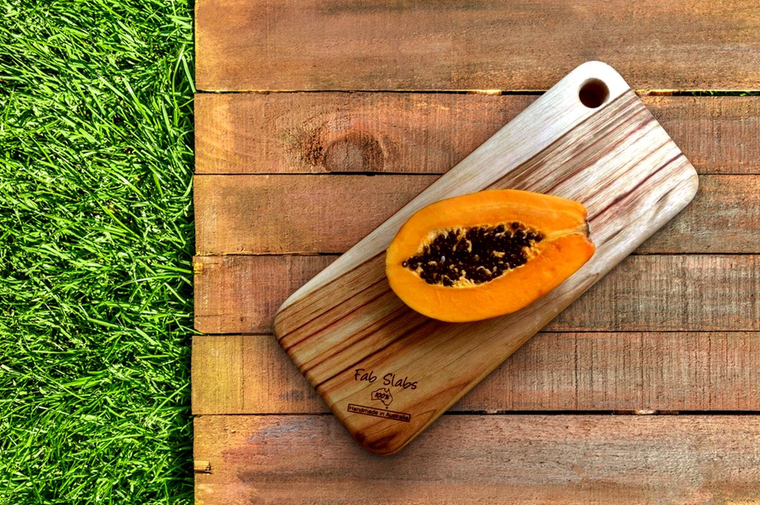 HomeRoots Natural Rounded Rectangle Narrow Anti-Bacterial Cutting Board