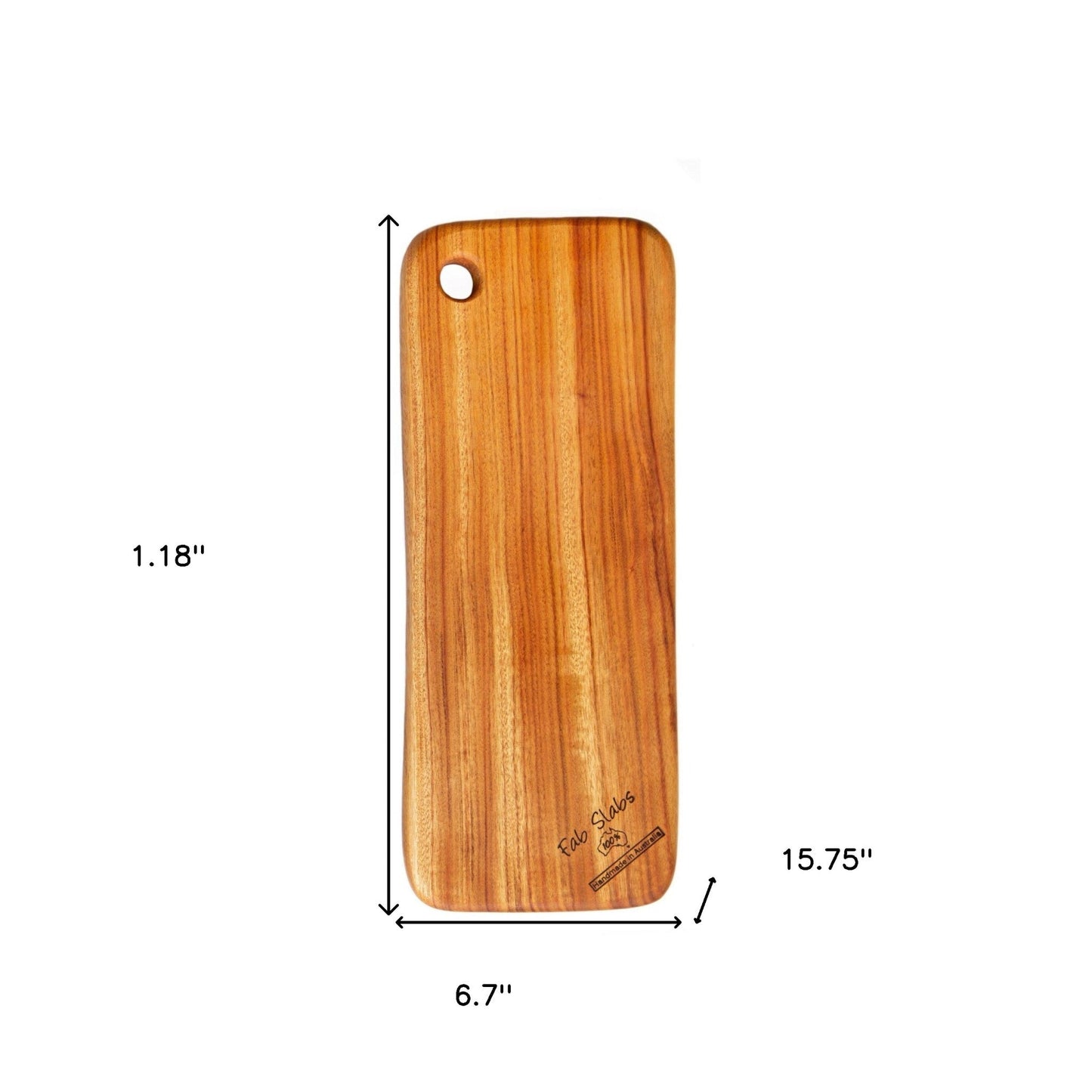 HomeRoots Natural Rounded Rectangle Narrow Anti-Bacterial Cutting Board