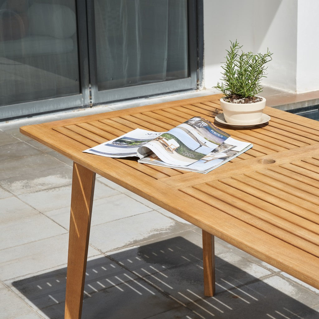 HomeRoots Natural Wood Dining Table With Slatted Top