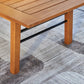 HomeRoots Natural Wood Rectangular Coffee Table With Metal Base