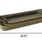 HomeRoots Nesting Galvanized Metal And Gold Serving Trays in Set of 3
