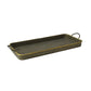 HomeRoots Nesting Galvanized Metal And Gold Serving Trays in Set of 3