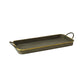 HomeRoots Nesting Galvanized Metal And Gold Serving Trays in Set of 3