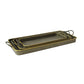 HomeRoots Nesting Galvanized Metal And Gold Serving Trays in Set of 3