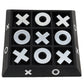 HomeRoots Nickel and Dark Wood Tic Tac Toe Game Sculpture